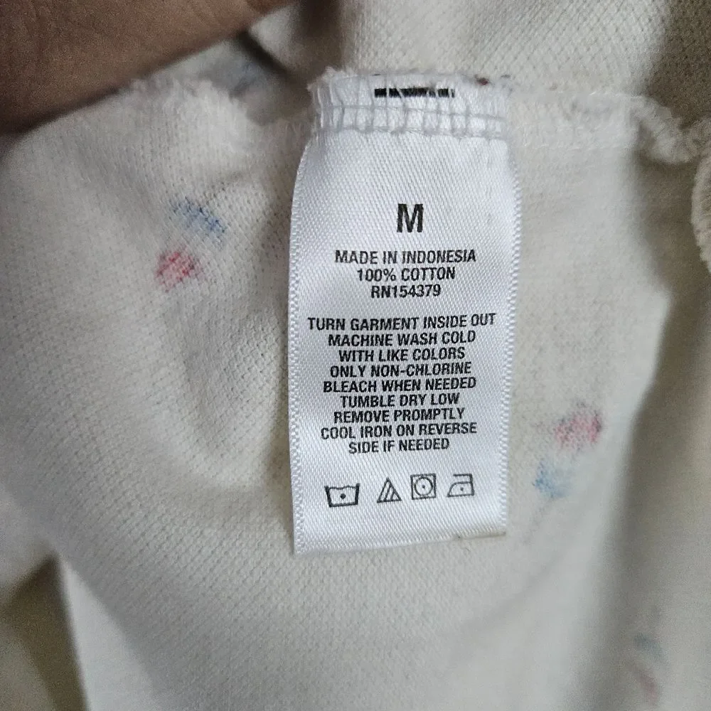 Aeropostale Youth Size M Ivory Polo Shirt 100% Cotton Popsicle Print Preppy Boys